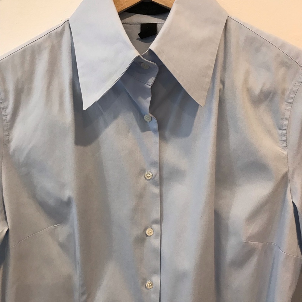 EXPRESS baby blue long button down classic